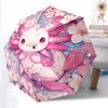 1pc Axolotl & Pink Flower Pattern Automatic Umbrella, Suitable for Travel and Daily Use P010