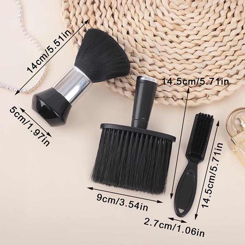 Spazzola Morbida da Parrucchiere Spazzola Nera da Parrucchiere Pulizia Capelli Collo Spolverino Viso Anello Taglio Capelli Pettine per Styling Barba