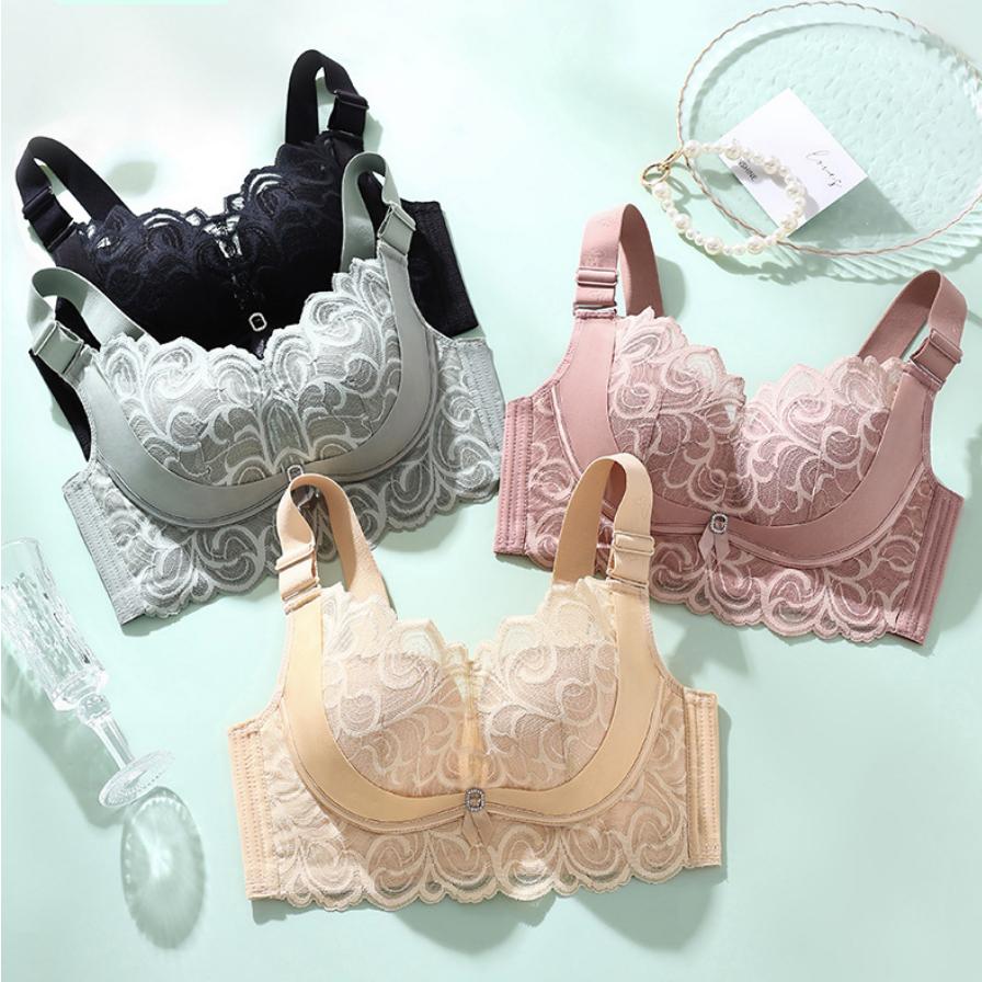 Exquisite Lace Plus Size Bra, Slim and Underwire-free, Fashionable and Sexy Underwear