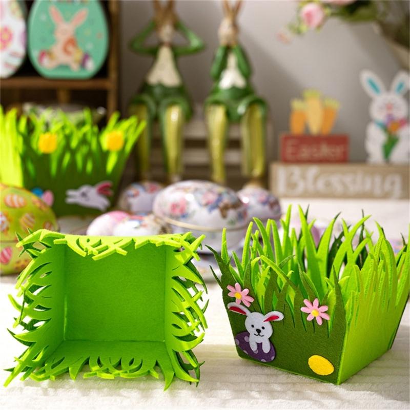 Barevný velikonoční netkaný košík s krásným vzorem Ideální pro rodinná setkání a školní aktivity Snadno se čistí