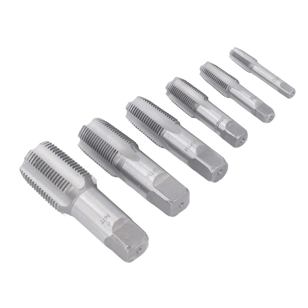 6Pcs Pipe Tap NPT 1in 3 4in 1 2in 3 8in 1 4in 1 8in Carbon Steel Thread Tapping Tool Kit for PVC Pipe