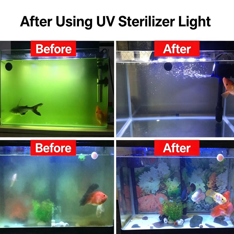 Aquarium UV Sterilizer Light USB Powered Bacteria Killing Algae Removal Light for Home Desktop Mini Fish Tank Use
