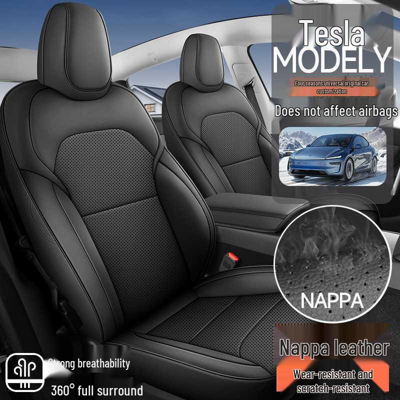 Tesla Model Y All-Season Wear-Resistant Leather Seat Covers & Cushions
