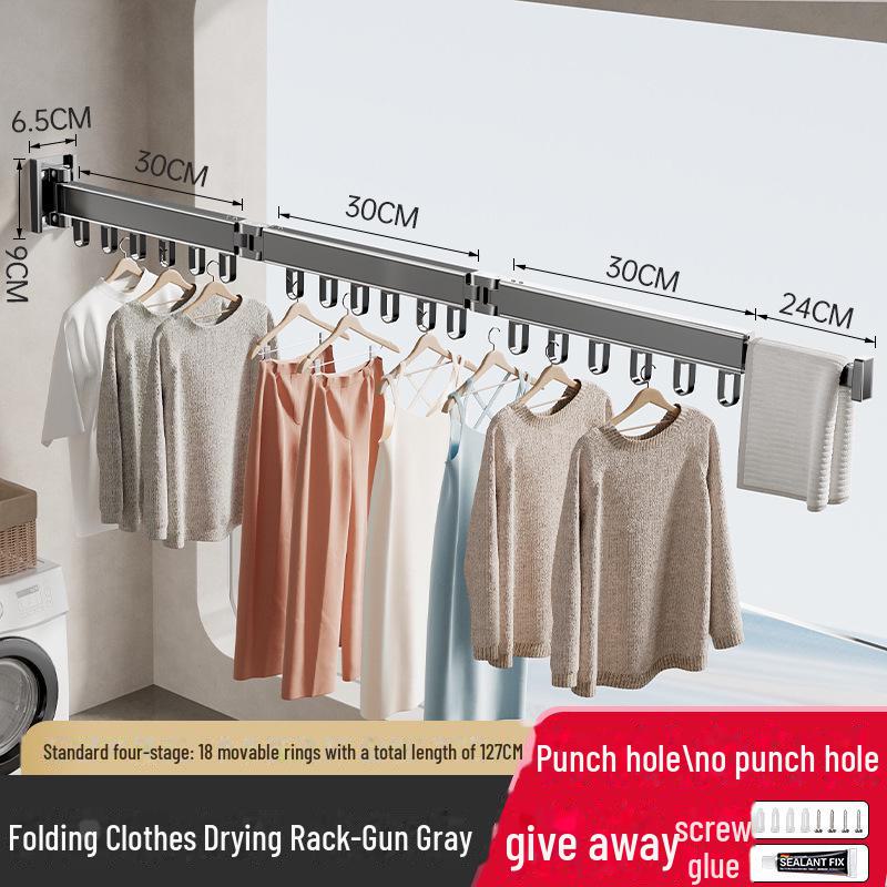 

Складная настенная сушилка для одежды без перфорации для использования в помещении и на улице