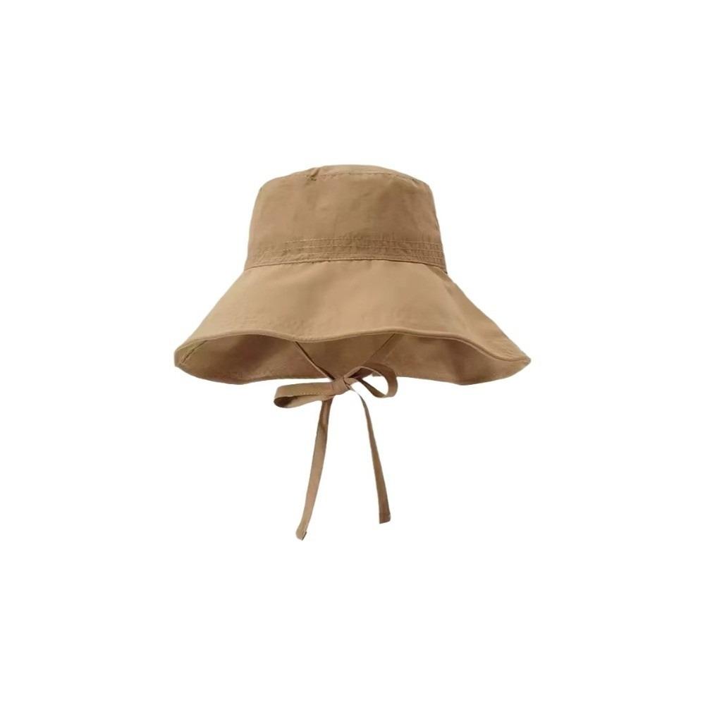 Breathable Fisherman Hat Solid Color Wide Brim Sun Hat Simple Sunscreen Bucket Hat  Beach