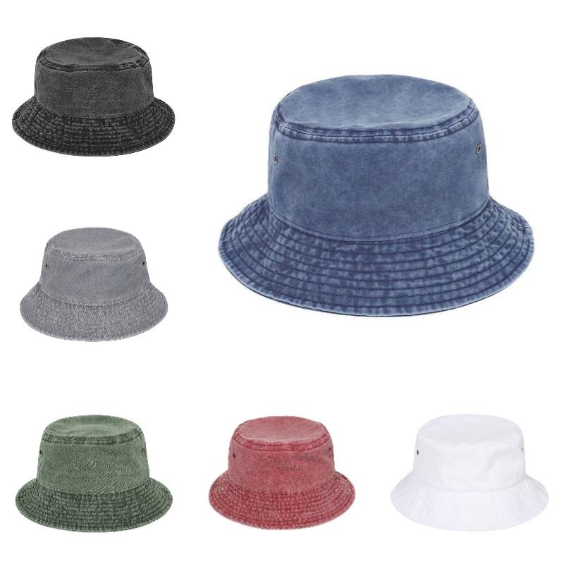 Vintage Cotton Bucket Hat For Men And Women With Large Brim