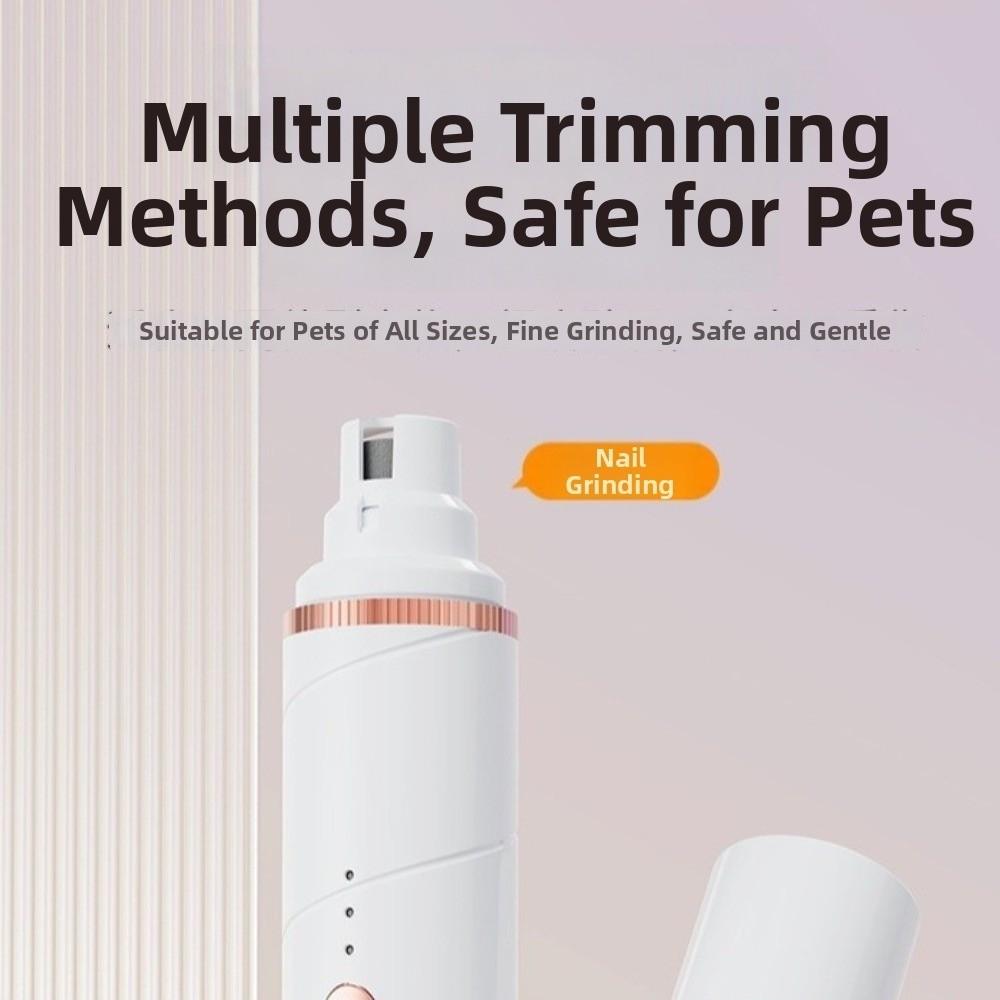 Low Noise Electric Dog Hair Trimmer Dual-Head Design Powerful Motor Cat Nail Grinder Professional USB Charging Dog Paw Trimmer