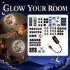 USB LED Star and Moon Projector Night Light for Bedroom Decorative Creative Background Lamp
