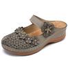 Slippers Women Casual Ladies Shoes Female Leather Floral Platform Sandals Retro Flats Shoe Woman Plus Size 43 Summer 2025 New
