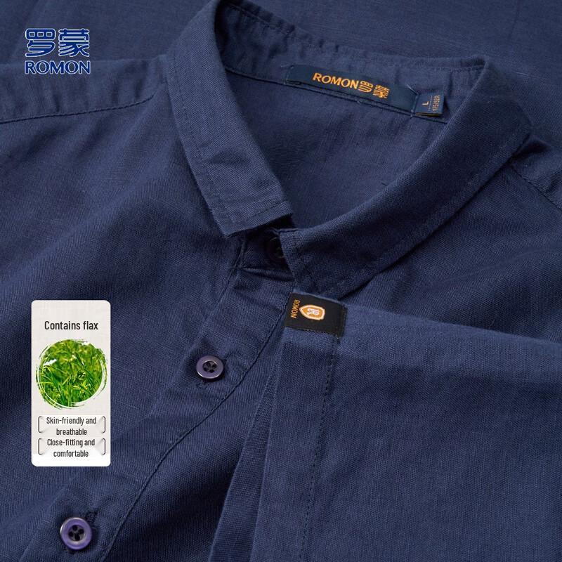 Luo Meng Men s Linen Blend Short Sleeve Polo Shirt 3XL