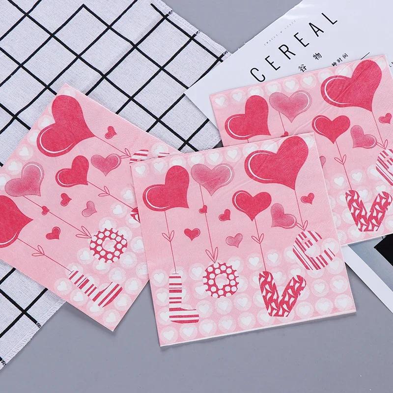 20pcs/Pac 33*33cm 2-Ply Disposable Party Napkin Wedding Ceremony Pattern