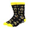 1 Pair Men's Fun Hip Hop Skateboard Beer Happy Art Print Mid Socks, EU38-46