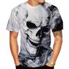 Fashionable Men's Short Sleeved 3D Digital Printed Skull Pattern T-shirt Trendy Versatile Top