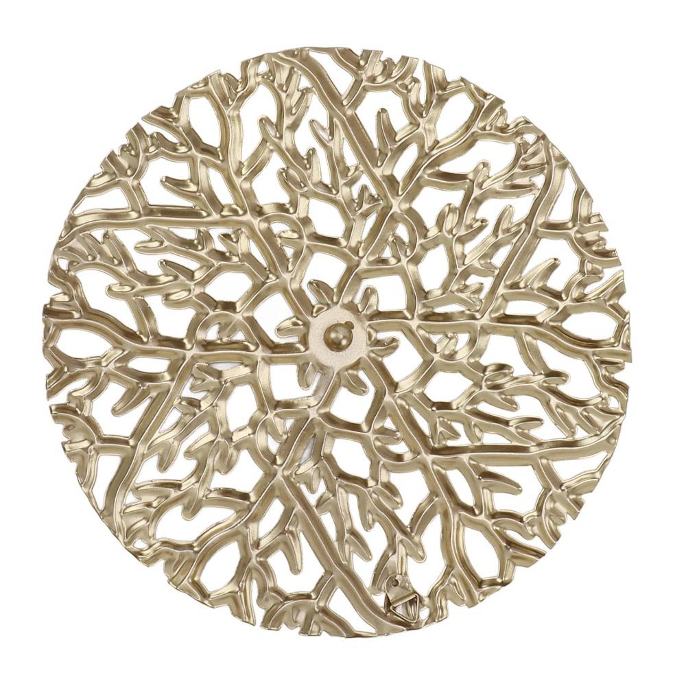 Hollow Carved Iron Branch Wall Decor Golden Round Golden Metal Wall Hanging Iron Round Iron Wall Art Entrance Decor