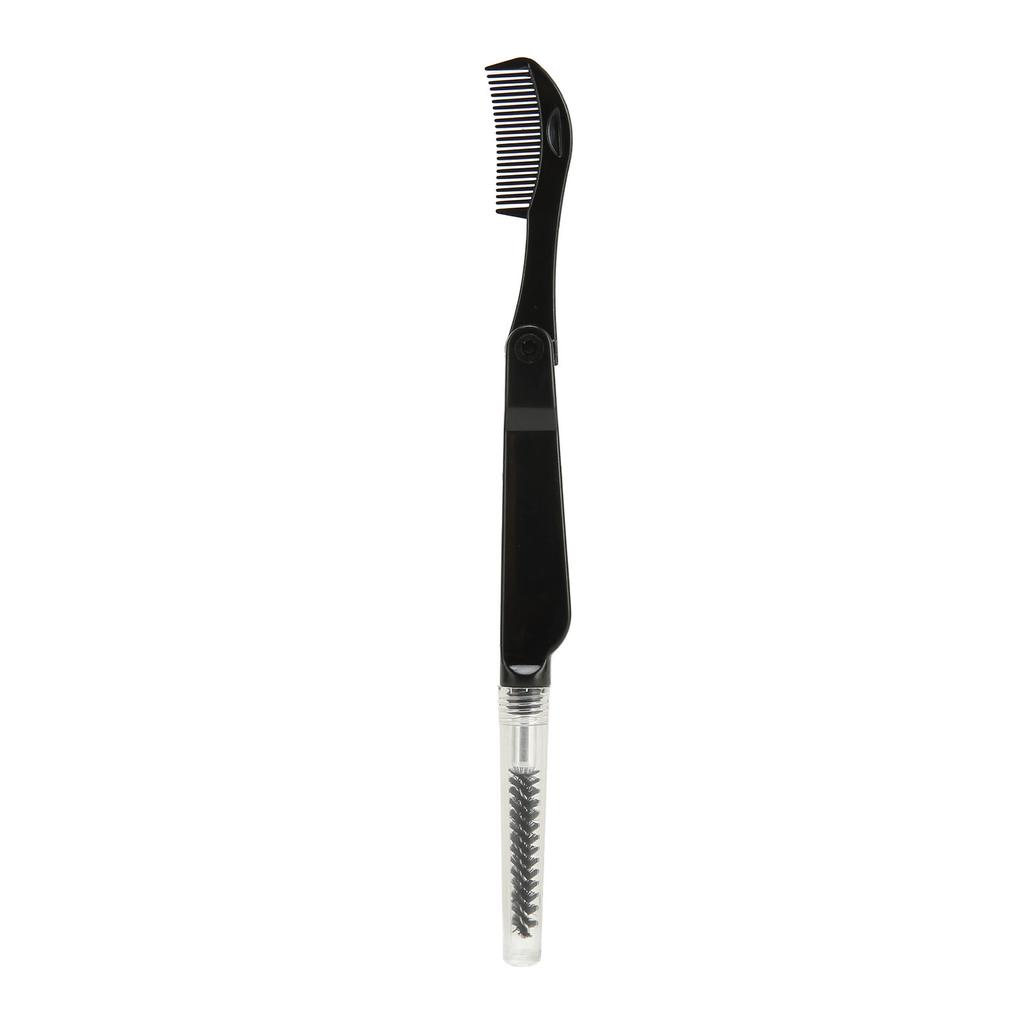 Doppelköpfiger Augenbrauen-Wimpernkamm für Frauen, faltbar, tragbar, Brauen-Mascara-Bürste, Make-up-Pflege-Werkzeug, Schwarz