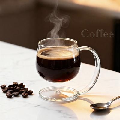 Creative Suspended Glass Espresso Cup Household Drinkware Tea Cup with Handle Heat-resistant Water Drinking Cup Coffee Mug Gifts