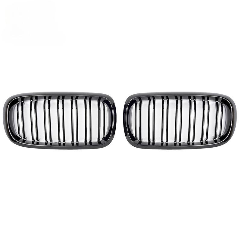 1 Pair Car Glossy/Matte Black Front Bumper Double 2 Slat Kidney Grilles For BMW F15 F16 X5 X6 F85 F86 X5M X6M 2014-2017 Grilles