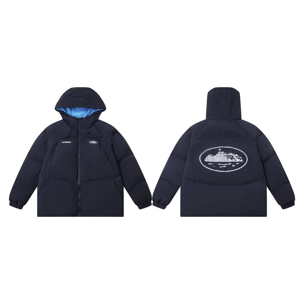 Chaqueta de Invierno Acolchada de Plumas Corteiz Alcatraz con LOGOTIPO Bordado