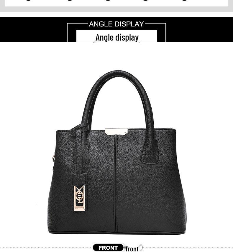 2024 Spring Women's Large Capacity Shoulder Crossbody Bag with Iron Pendant