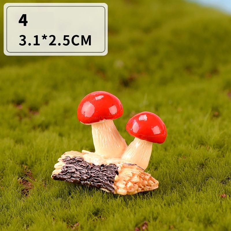 Miniature Resin Mushroom Figurine Household Mini Resin Statue Decorative Ornaments for Indoor Outdoor GardenDrop Ship