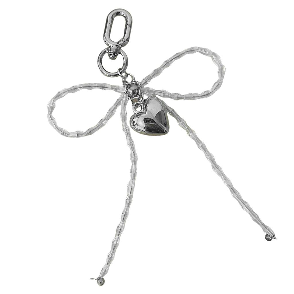 Stylish Heart And Bows Jewelry Alloy Keyring Fashion Keychain Bag Pendant Adds Charm To Outfits For Women