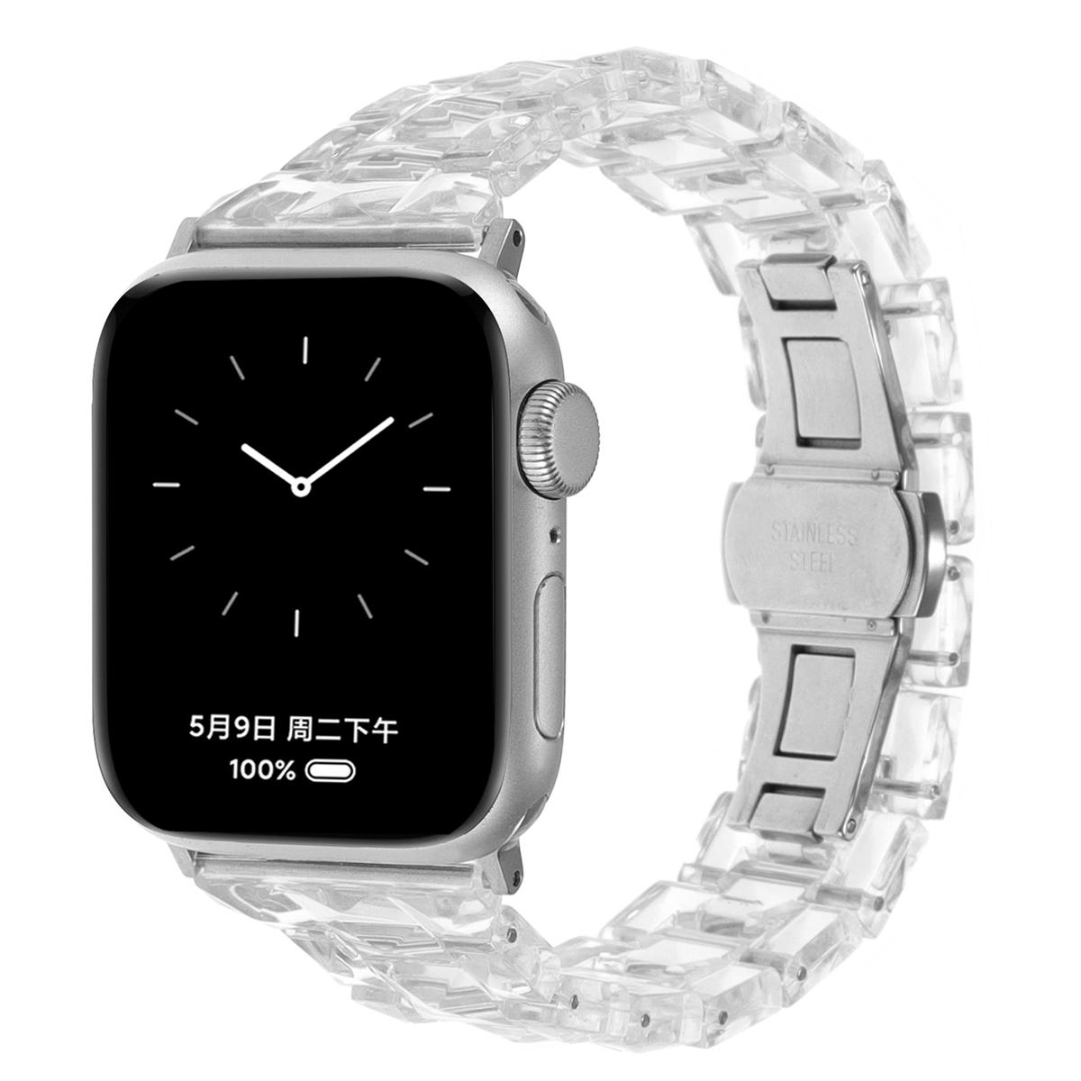 

Resin PC Strap For Apple Watch Band 10 Ultra 49 44 45 46 40 41 42mm 38mm Bracelet Correa Loop For iwatch Series 9 8 7 6 SE 5 4 3 38 40 41 S10-42mm