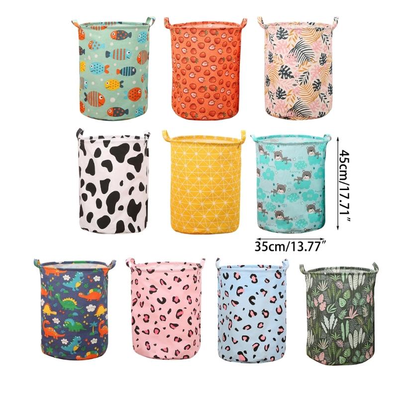 Borsa per riporre giocattoli per la casa Cesto portaoggetti in tessuto per camera da letto Organizzatore pieghevole per biancheria con manico per bagno Camera da letto