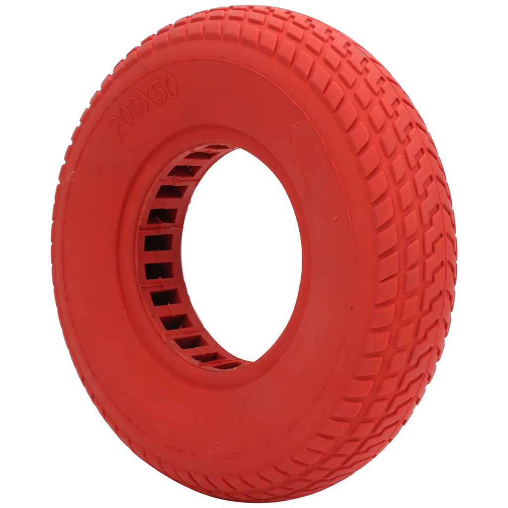 200x50mm ExplosionProof Solid Tyre Rubber Tire Hollow Out Damping for Electric Scooter(Red )