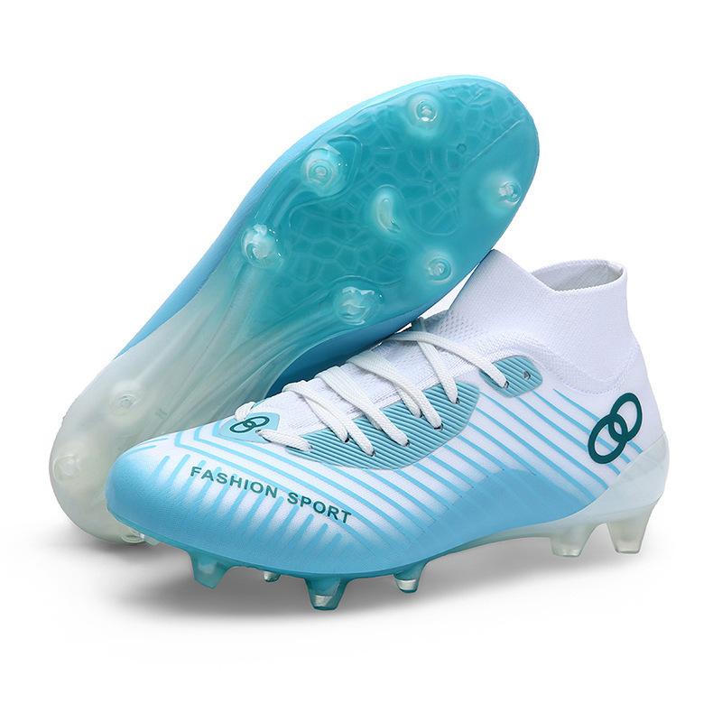 2025 European Cup High-top Seamless Fly-woven Football Shoes Boys' Training Competition Long-stapled Broken-nail Sports Shoes