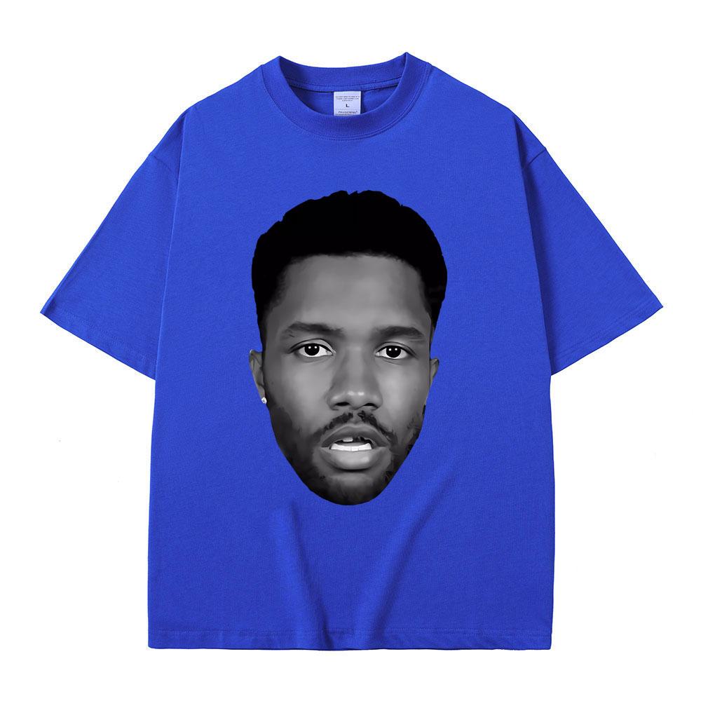 Rapper Frank Hip Hop Vintage Head Graphic Tshirt Men Ocean Fashion Cool T-shirt Blond Oversized T Shirts Men's Tops Short Sleeve