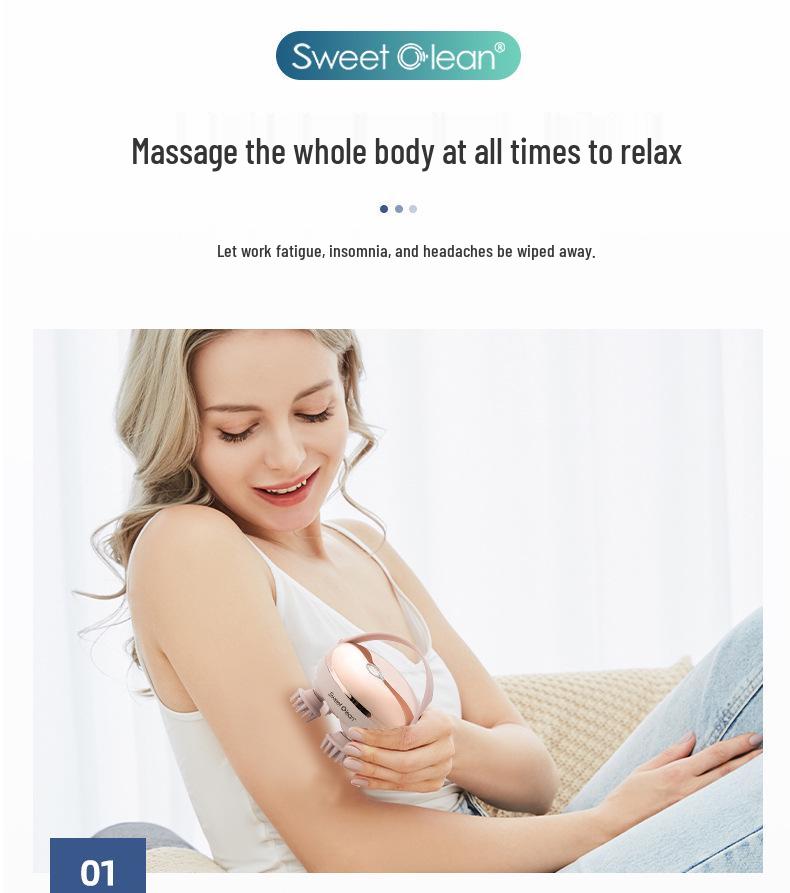 SIVIKOLIN Electric Waterproof Silicone Head Massager for Therapy and Meridian Relief