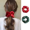 Christmas Velvet Red Hair Tie with Gold Foil Christmas Hair Rope Bun Hair Accessory