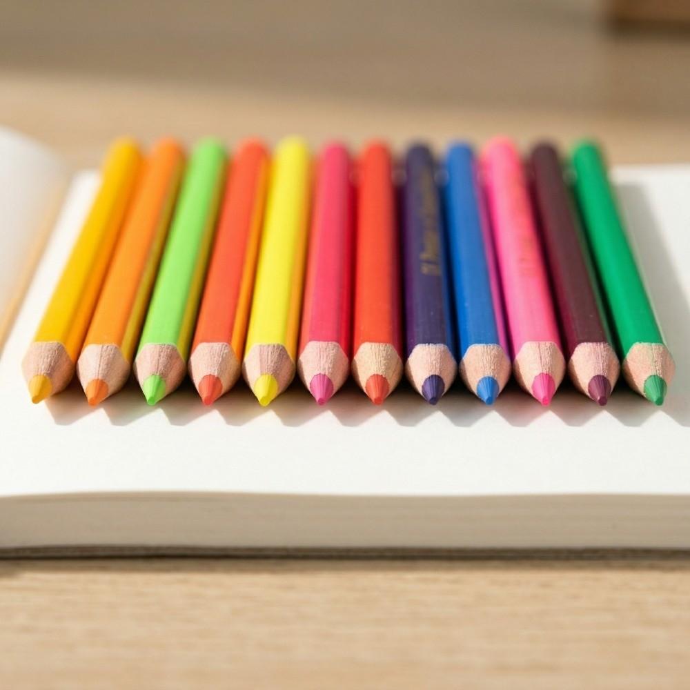 12PCS 12 Colors Metallic Pencils Durable wood Neon Pencils Stationery Set Pencil Set  Adults