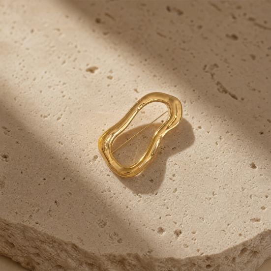 Brooch with Safety Pin, Abstract Irregular Metal Outline Lapel Pin, Versatile Accessory for Collar Cuffs Bags Gift