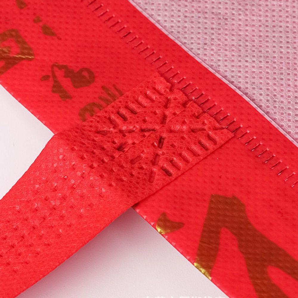 10pcs Red Chinese Style Lucky Bag Fu Letter Large Capacity Non Woven Gift Bag Good Luck Portable New Year Storage Bag