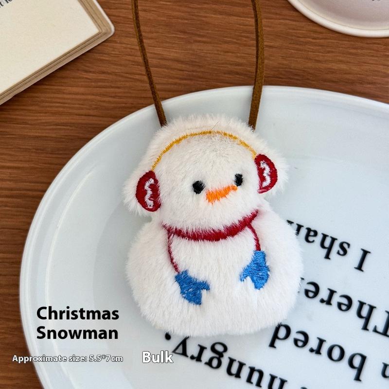 Cute Cartoon Christmas Plush Doll Pendant Christmas Tree Santa Claus Can Write Name Prevent Loss Pendant Decoration Gifts