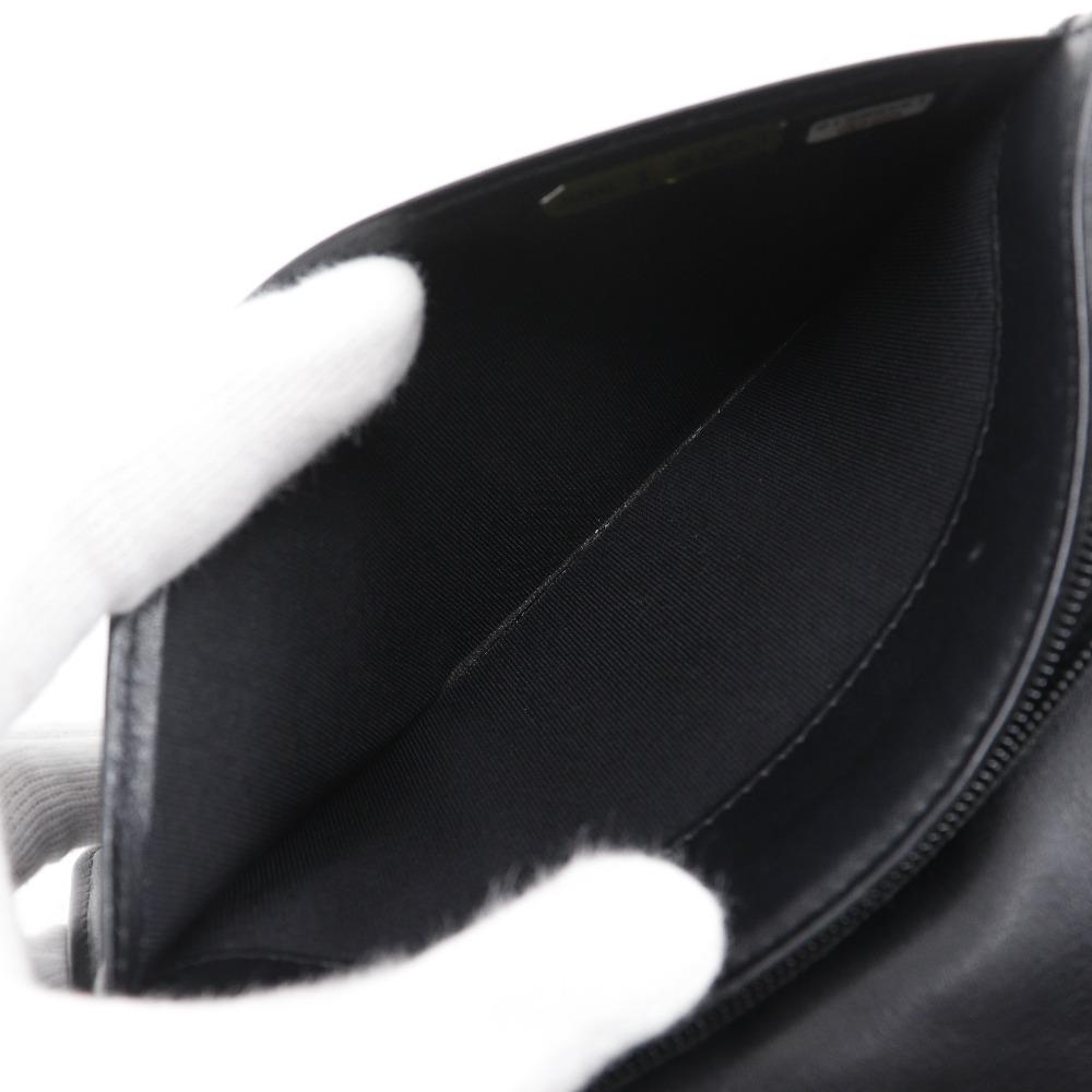 Chanel Matelasse Brilliant Purse A48691 Two-fold Long Wallet Black Enamel Women Used