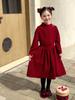 Yuchen Girls' Winter 2025 Plaid Patchwork Knit Dress