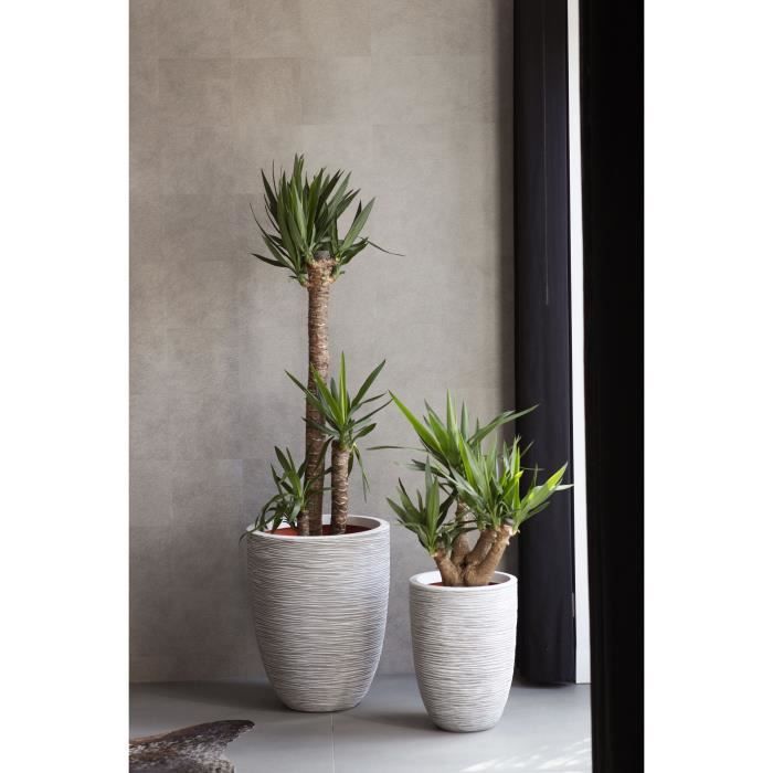 CAPI EUROPE Flower Pot NATURE RIB - 36x47 Cm - Ivory