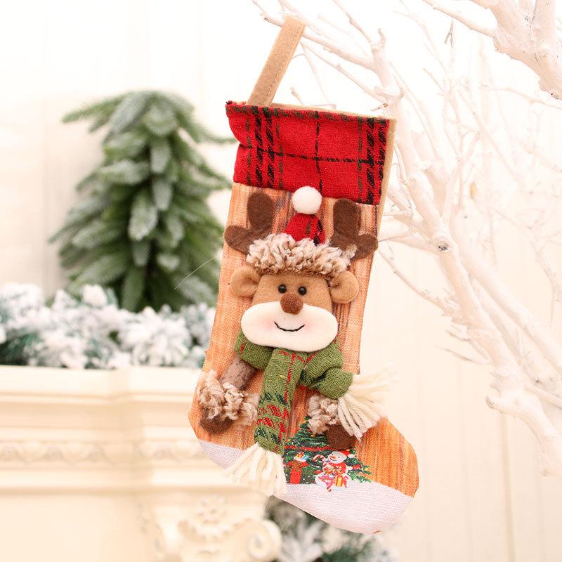 

Трехмерный печатный рождественский чулок Подарочный пакет Снеговик Рождественские украшения Небольшие подарки для детей deer