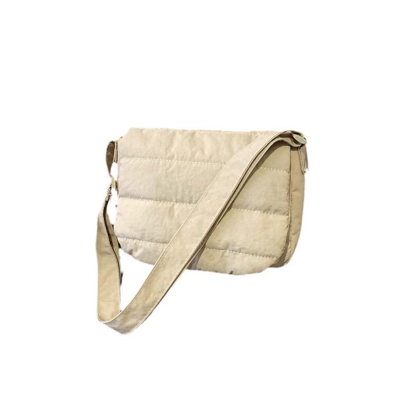 Embroidery Thread New Solid Color Small Fresh Shoulder Bag Gentle Lazy Wind Simple Age Reduction Messenger Small Square Bag