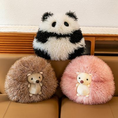 Boneca panda criativa brinquedo de pelúcia celebridade da internet bola redonda animal crianças fofo travesseiro de dormir presente para menina