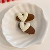2pcs Simple Latte Flower Hair Clip for Women, Side Hair Claw Clip for Side Bangs, Love Heart Duck Bill Clip