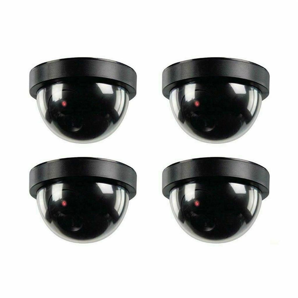 Fake Security Camera Dummy Dome CCTV With Blinking Red LED Light For Home Outdoor Indoor Black