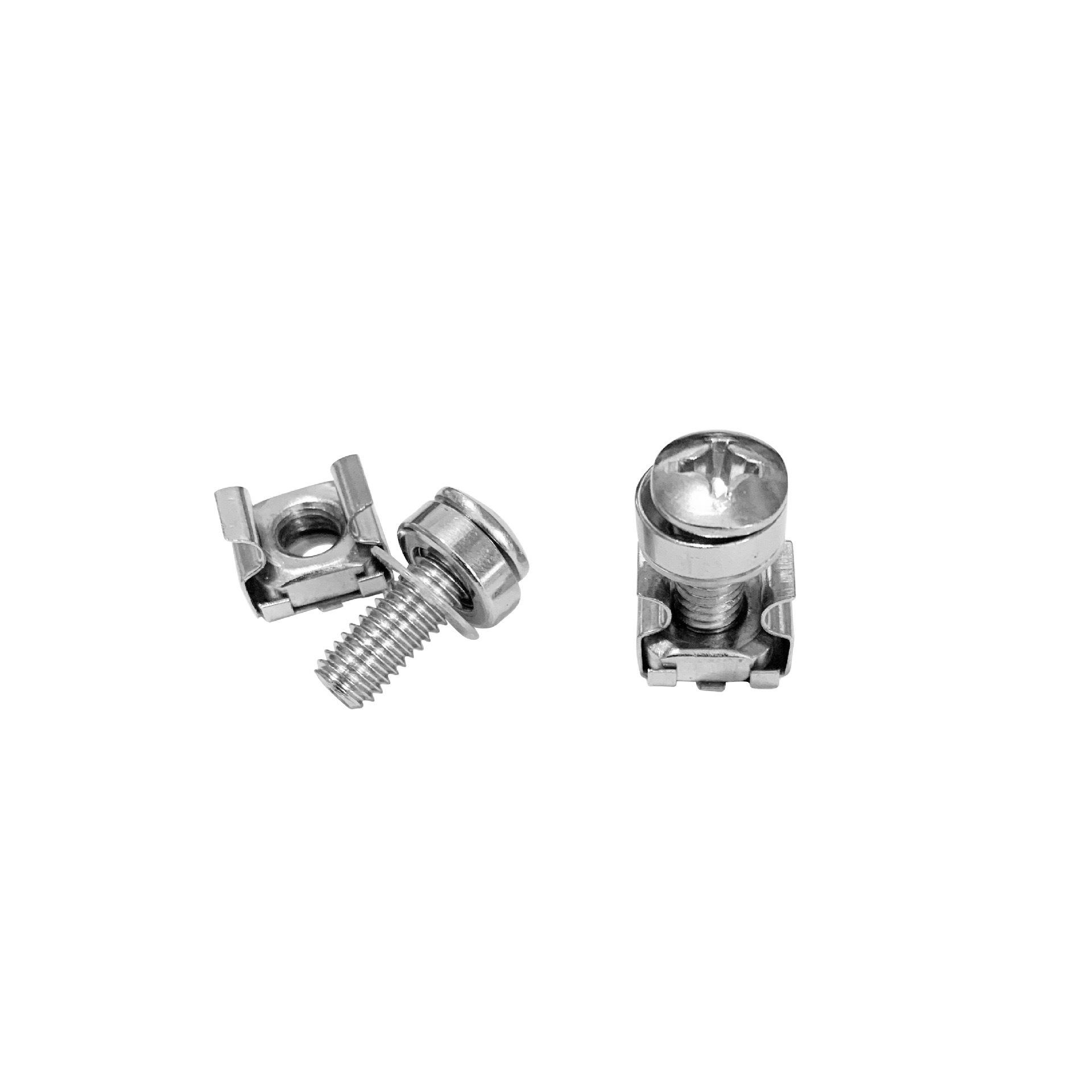 Nickel Plated Crown Cabinet M5M6 Screws with Clip-in Nuts for Network Server Switches M5x16 (1000 Sets)