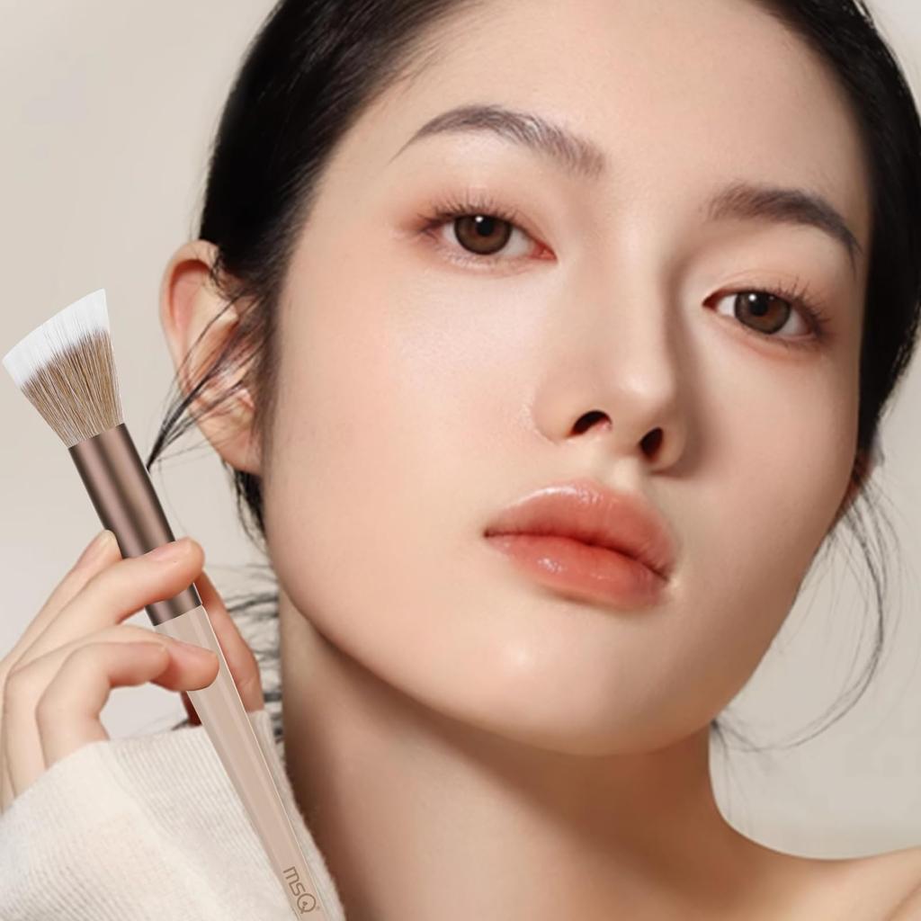 MSQ Make-up Pinselset aus beliebten und Concealer-Pinseln mit weichen Fasern, tragbar und Mokka-Make-up-Pinsel mit dichten Borsten für exzellente Puderaufnahme