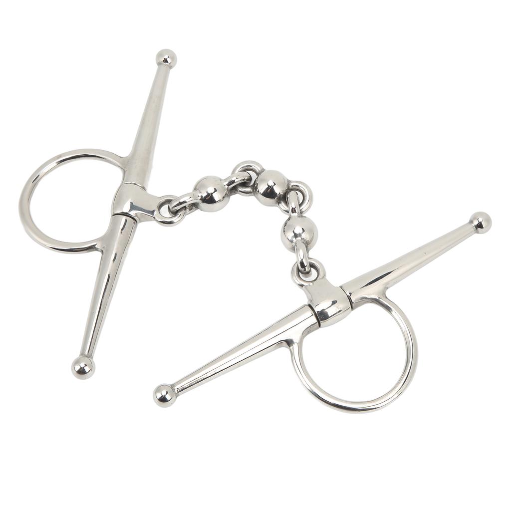 135mm Stainless Steel Horse Mouth Bit Horse Mouth Riding Full Cheek Snaffle Bit with Ball Chain