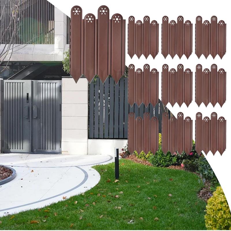 Garden Edging Border 10 Pack Flower Bed Edging Borders Decorative Garden Fencing Interlocking Animal Barrier Vegetable Palisade