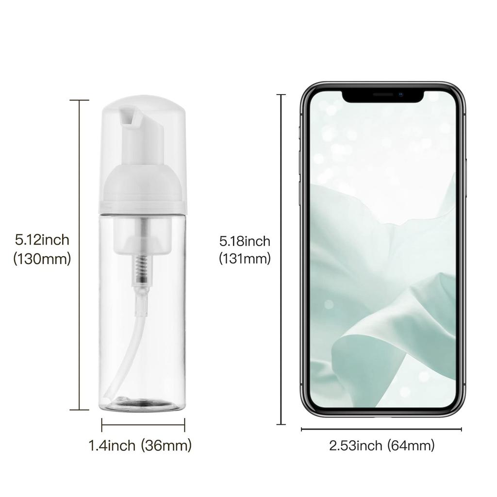 Foam Pump Bottle, Empty Travel Size Foam Dispenser Pump for Soap Shampoo, Lash Cleanser(60ml, 3PCS) Foaming Hand Soap Dispenser