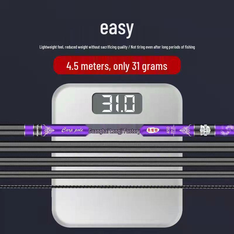 Ultra-Thin High Carbon Crucian Carp Hand Fishing Rod - Super Hard, Wild All-Around Rod, 28/19 Tone, Hot Seller